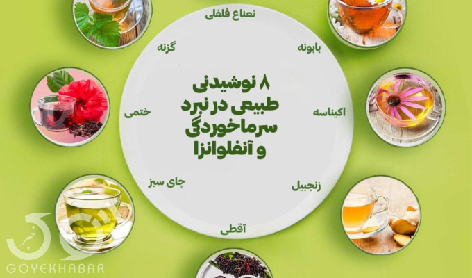 اینفوگرافی/ ۸ نوشیدنی طبیعی در نبرد سرماخوردگی و آنفلوانزا